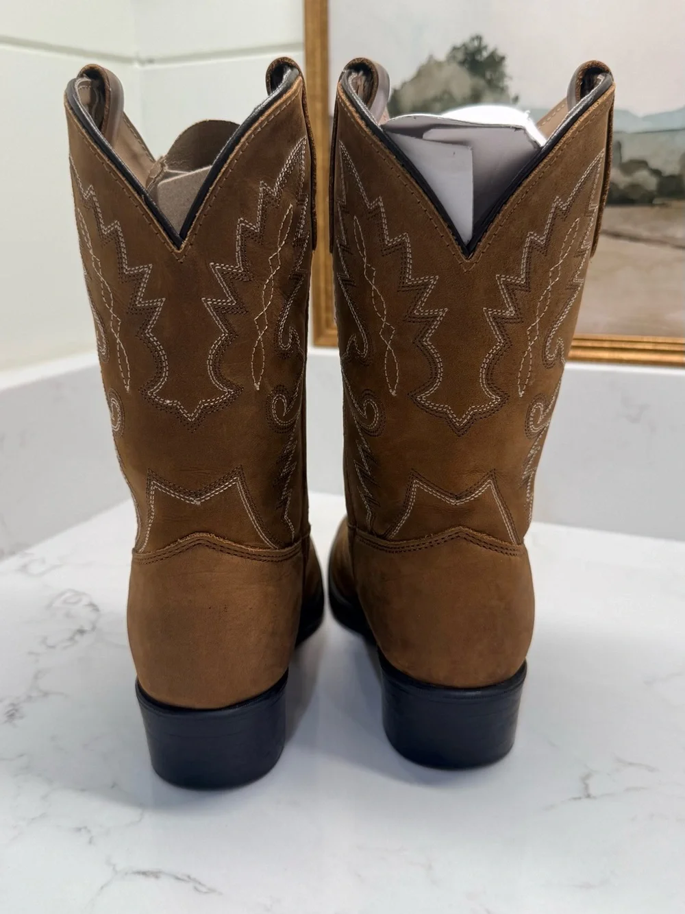 Classic Brown Western Cowboy Boots - Like New w/ Box